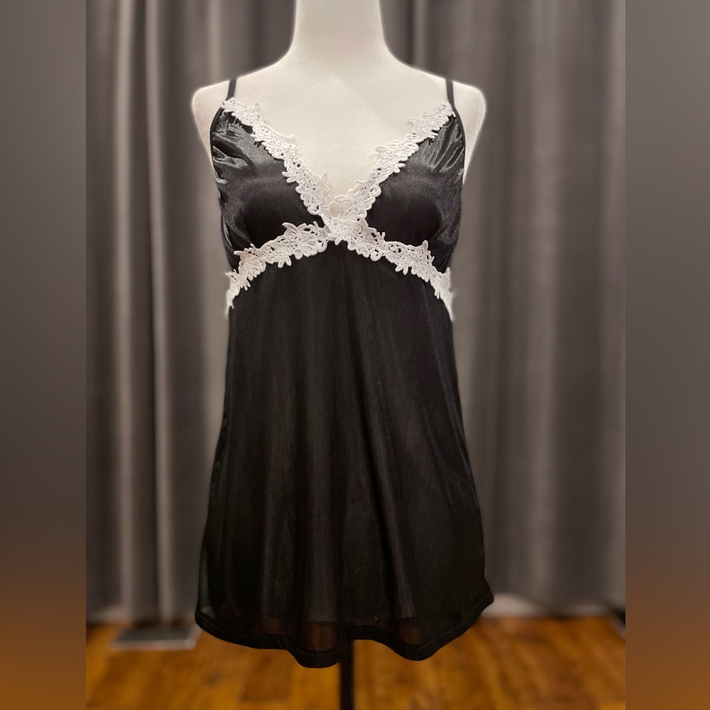 Black satin camisole